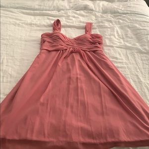 Bill Levkoff pink bridesmaids dress